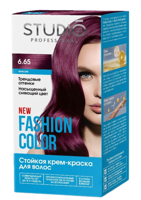 КРЕМ-КРАСКА Д/В СТУДИО ПРОФЕШИОНАЛ ФЭШН КОЛОР 50/50/15МЛ 6.65 ФУКСИЯ