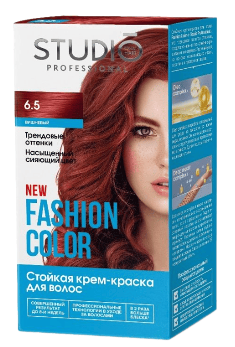 КРЕМ-КРАСКА Д/В СТУДИО ПРОФЕШИОНАЛ ФЭШН КОЛОР 50/50/15МЛ 6.5 ВИШНЕВЫЙ