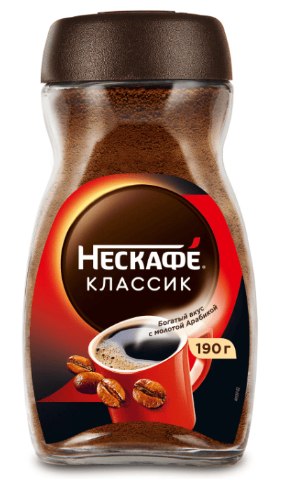 КОФЕ НЕСКАФЕ КЛАССИК 190Г РАСТВОРИМЫЙ С ДОБ МОЛОТОГО СТ