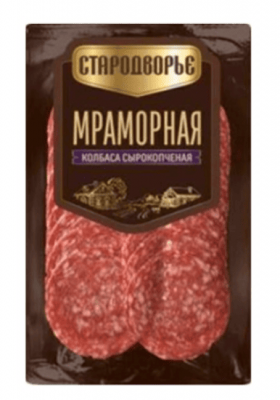 КОЛБАСА СТАРОДВОРЬЕ 70Г МРАМОРНАЯ С/КОПЧ НАРЕЗКА