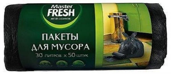 ПАКЕТЫ Д/МУСОРА МАСТЕР ФРЕШ 50ШТ 30Л РУЛОН