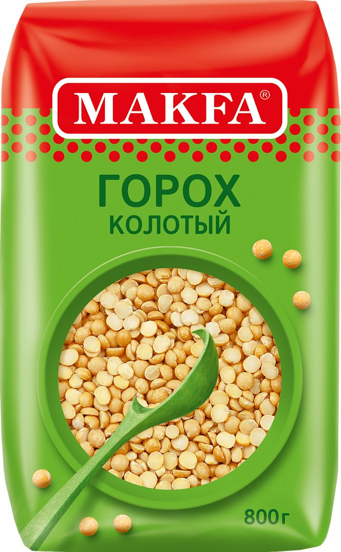 КРУПА ГОРОХ МАКФА КОЛОТЫЙ ШЛИФОВАННЫЙ 800Г