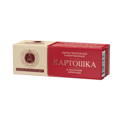 СЫРОК ТВОРОЖНЫЙ ГЛАЗИРОВАННЫЙ РОСТАГРОКОМПЛЕКС 50Г КАРТОШКА В МОЛОЧ ШОК 20%