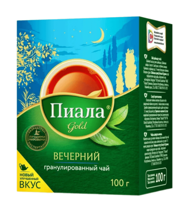 ЧАЙ ПИАЛА ГОЛД 85-100Г ВЕЧЕРНИЙ ЧАЙ ЧЕРНЫЙ ГРАНУЛИРОВАННЫЙ С АРОМАТОМ БЕРГАМОТА