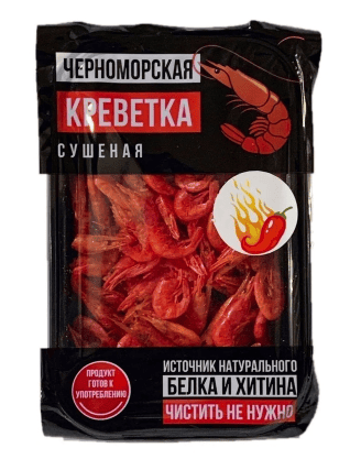 КРЕВЕТКА ЧЕРНОМОРСКАЯ КРЕВЕТКА 22Г СО ВКУСОМ ПЕРЦА СУШЕНАЯ КОНТЕЙНЕР