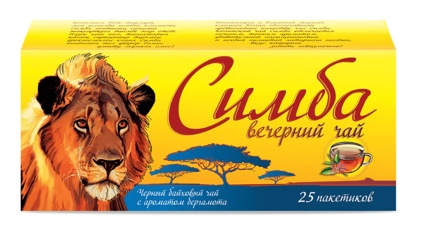 ЧАЙ СИМБА КЕНИЯ 25*1,8Г ЧЕРНЫЙ БАЙХОВЫЙ ПАКЕТ