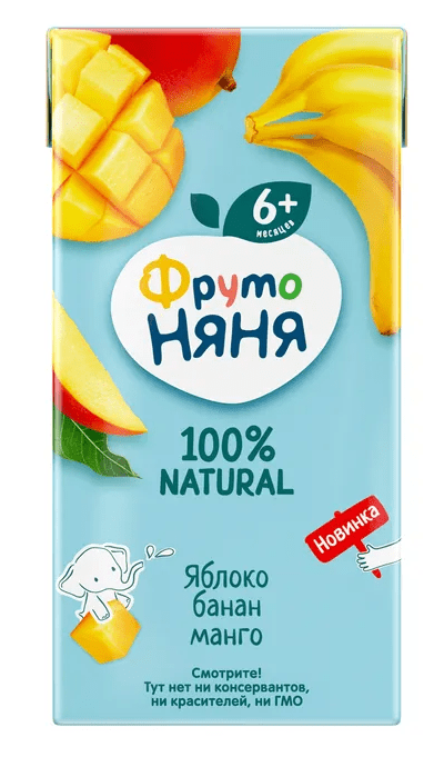 НЕКТАР ФРУТОНЯНЯ 0,2Л ЯБЛОКО БАНАН МАНГО Д/П
