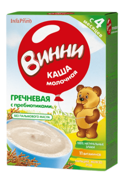 КАША ВИННИ 200Г МОЛОЧНАЯ ГРЕЧНЕВАЯ С ПРЕБИОТИКАМИ