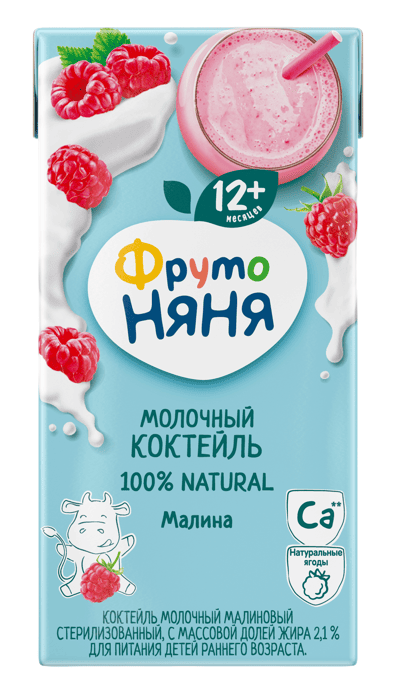 КОКТЕЙЛЬ МОЛОЧНЫЙ ФРУТОНЯНЯ 0.2Л 2,1% МАЛИНА Д/П
