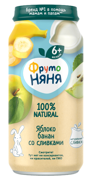 ПЮРЕ ФРУТОНЯНЯ 250Г ЯБЛОКО БАНАН СЛИВКИ СТ